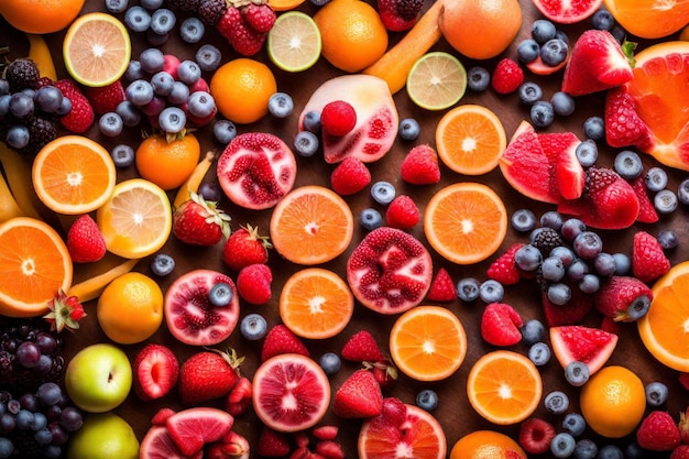 a pile of different fruits including one with the other with the other with the other fruit