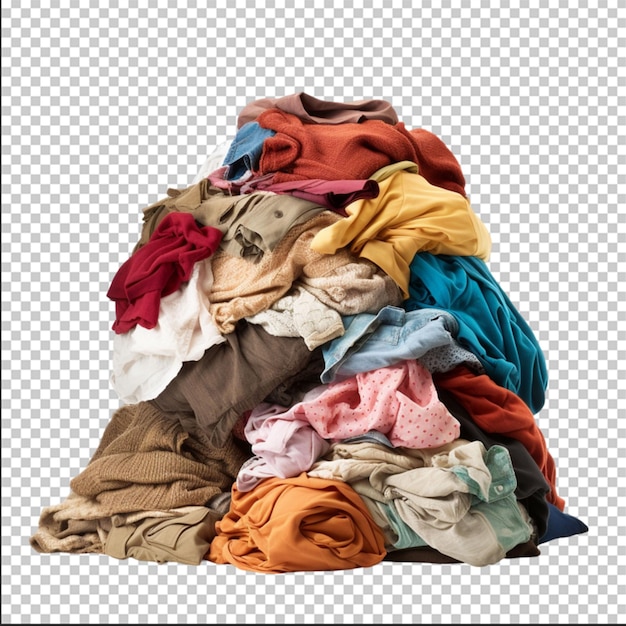 pile of dirty laundry on white background