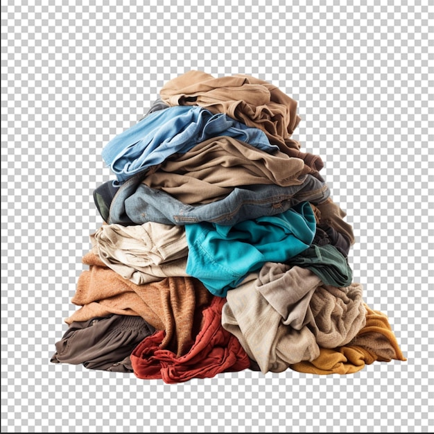 pile of dirty laundry on white background