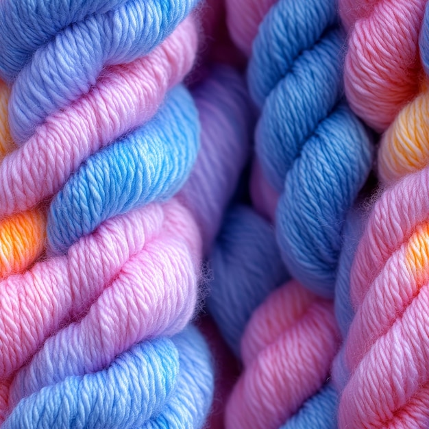 Photo a pile of dyed wool is displayed in a store