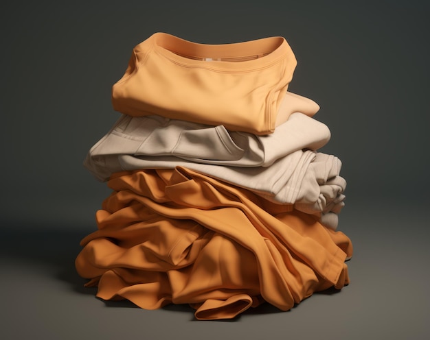 Photo a pile of folded shirt isolated background