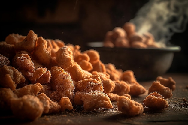 A pile of food with the words'salted caramel'on it