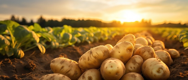 Pile of Freshly Harvested Potatoes from the Farm AI Generated Image