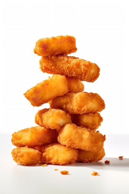 Photo pile of fried chicken nuggets