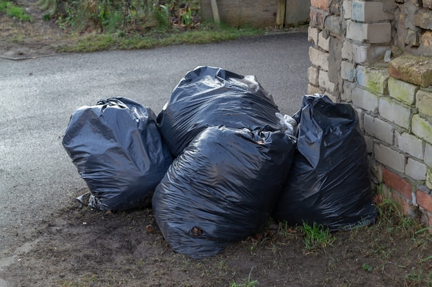 Pile of garbage bags