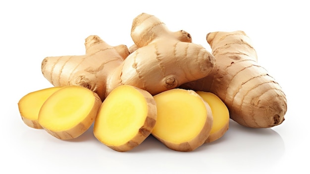 a pile of ginger with a cut out on the bottom.