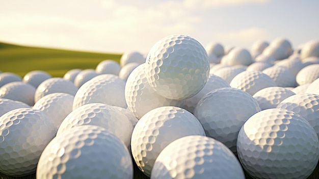 Pile of golf balls