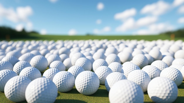 Pile of golf balls