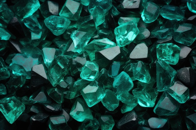 A pile of green and white crystals generative AI