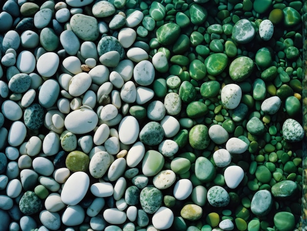 Photo a pile of green and white rocks with many colors on them