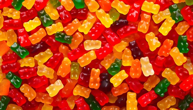 a pile of gummy bears that are colorful and colorful