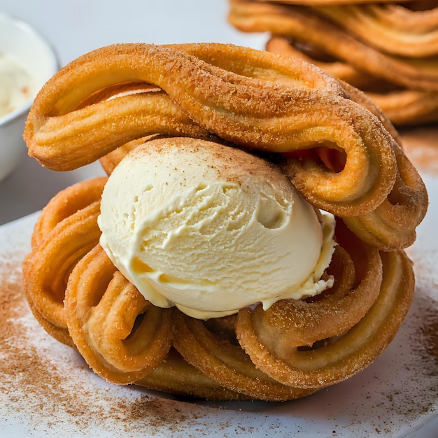 a pile of ice cream sandwiches with a scoop of ice cream on top