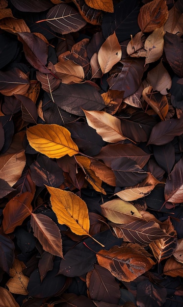 Photo a pile of leaves that have fallen from the tree