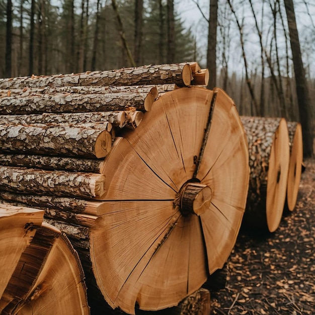 a pile of logs with the word quot wood quot on them