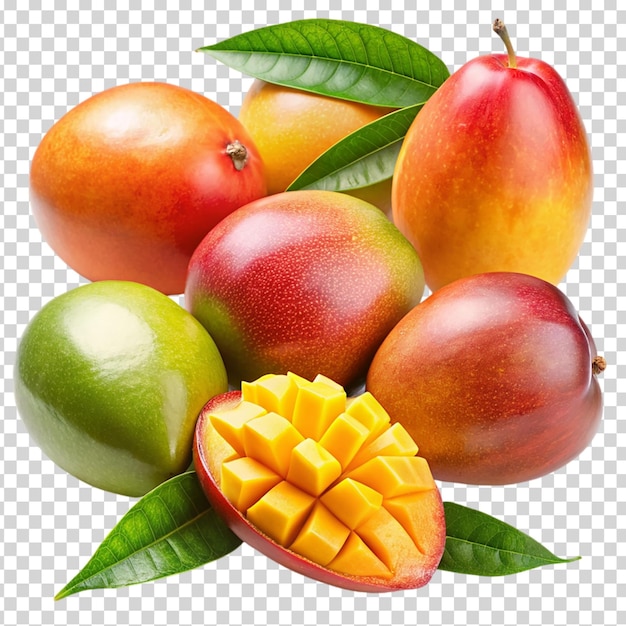 A pile of mangoes on transparent background