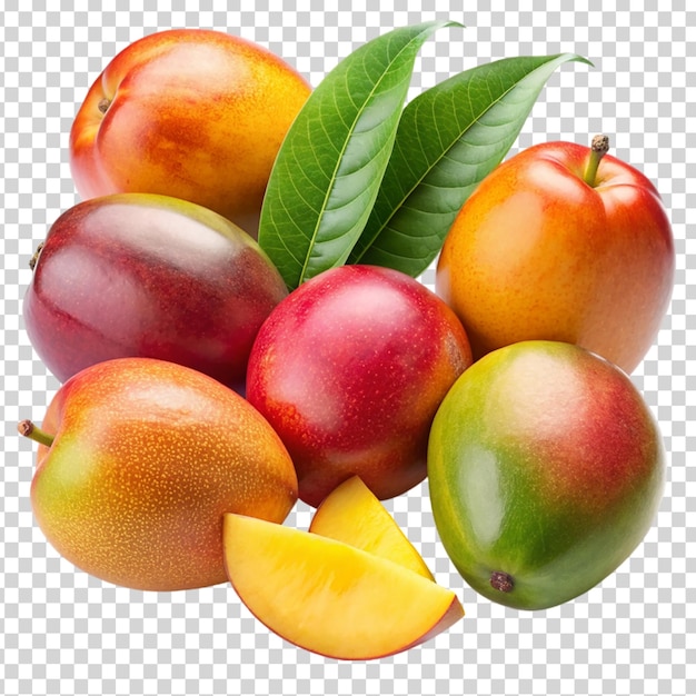 A pile of mangoes on transparent background