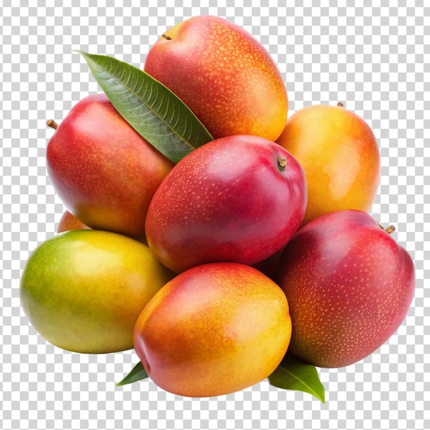 A pile of mangoes on transparent background