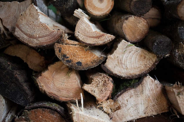 A pile of old wood