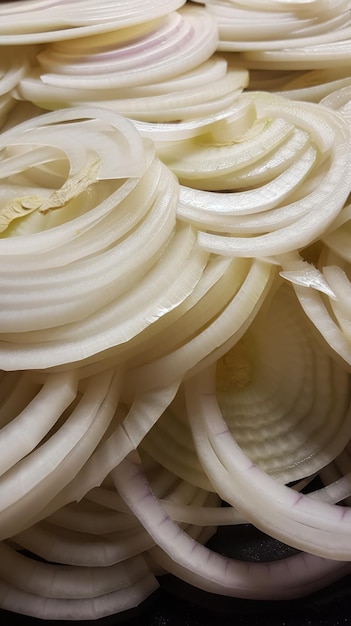 A pile of onions sitting on top of a table generative AI