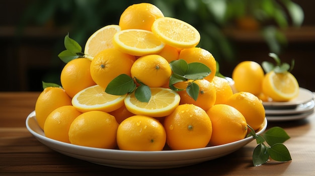 A pile of oranges cut open on the table showcasing creativity