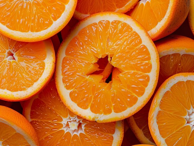 a pile of oranges with a hole in the center