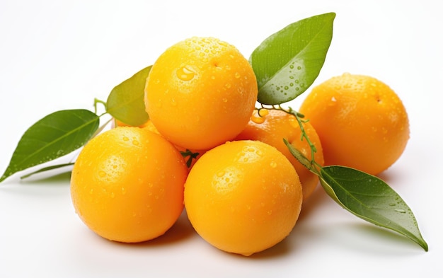 Pile of Oranges With Leaves Fresh and Natural Citrus Fruits