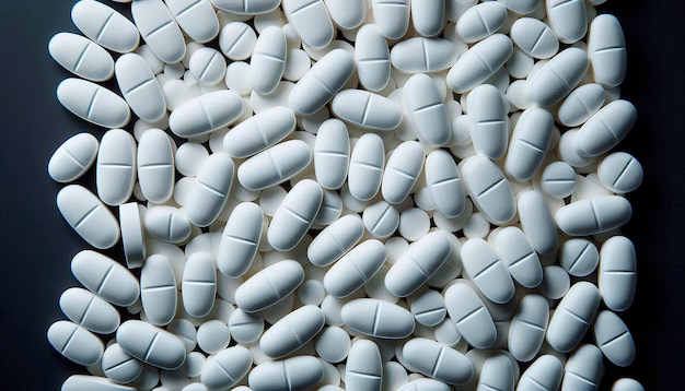 a pile of pills that are white