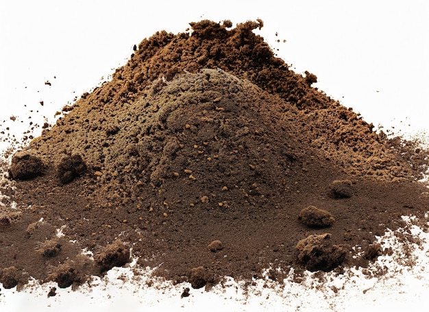 Pile of plant dirt On White Background