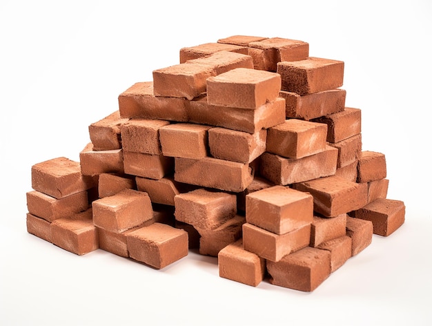 a pile of red bricks with the word  bricks  on the bottom