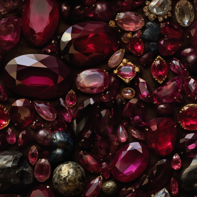 A pile of red gemstones with the words " the word " on the bottom right. "