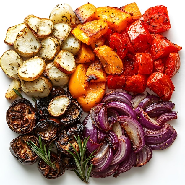 a pile of red onions onions and tomatoes are on a table