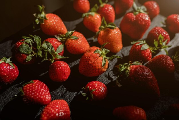 Pile of red strawberries