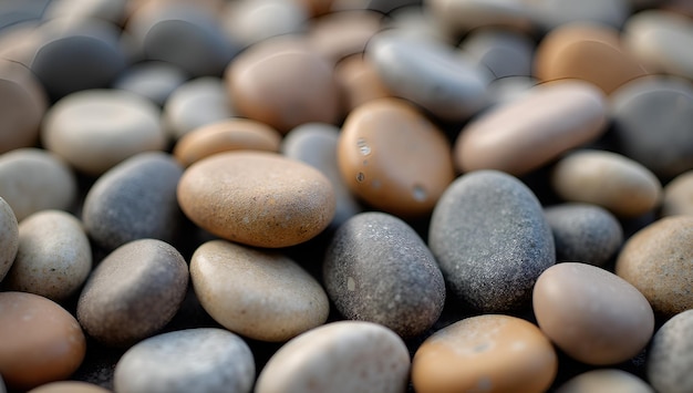 Photo a pile of rocks with one that has a brown one on the bottom