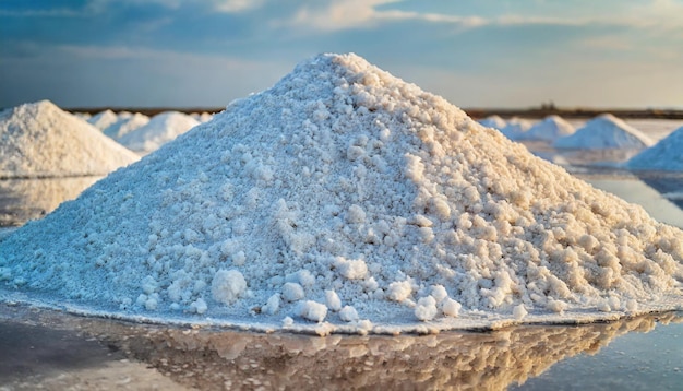 Photo a pile of salt with a pile of salt on top