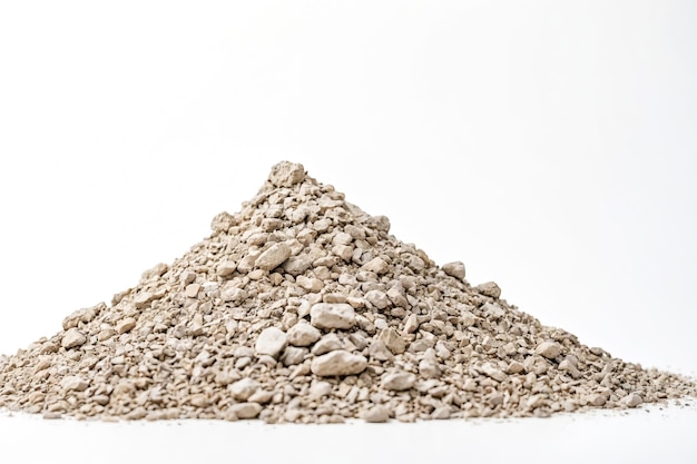 Pile of Small Rocks on White Background