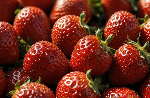 a pile of strawberries with the letter g on it