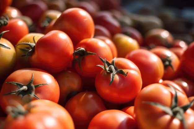 A pile of tomatoes from the market