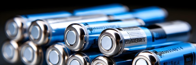 Photo pile of unused aa batteries displayed in bright light essential power source for mainstream househ