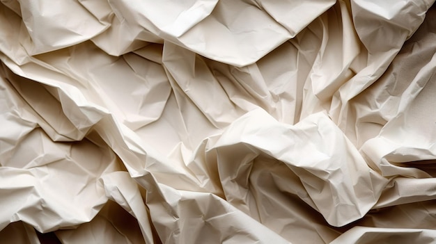 A pile of white crumpled paper with the word waste on it