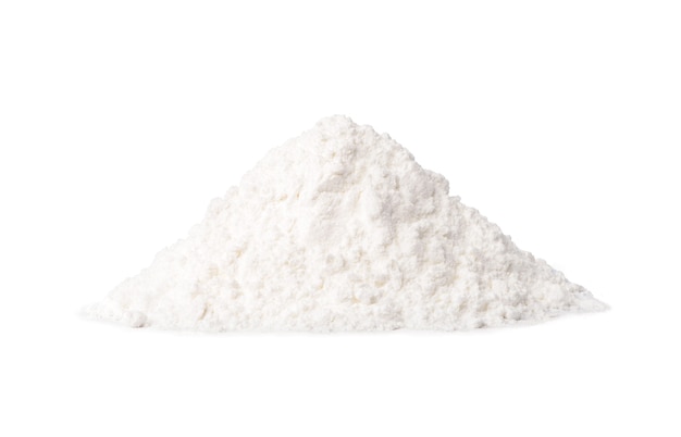 Pile of White flour isolated on white