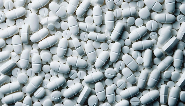 a pile of white pills that say the number of the white ones