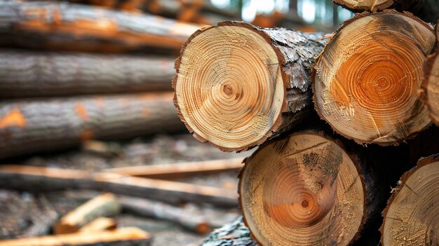 a pile of wood with a cut knot on top of it