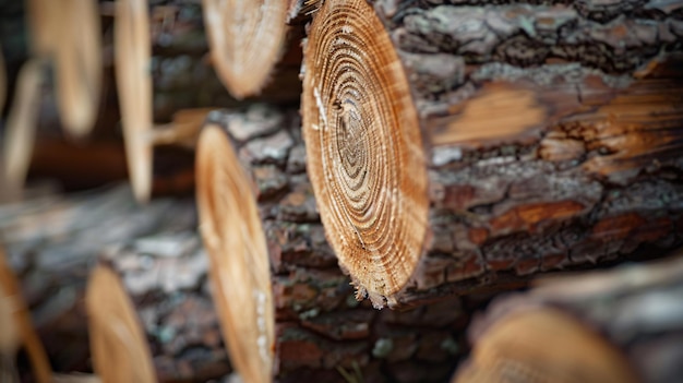 a pile of wood with a tree in the middle