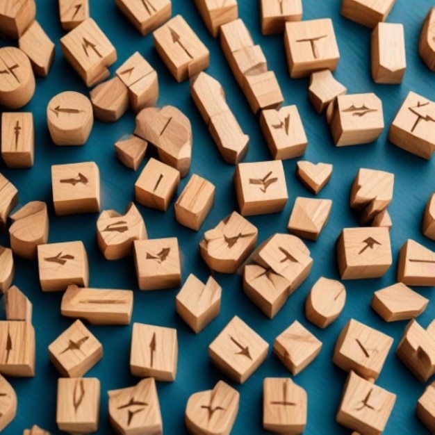 Photo a pile of wooden blocks with the letter x on them