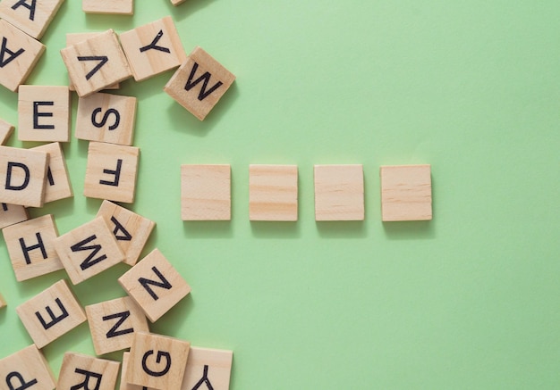 A pile of wooden letters