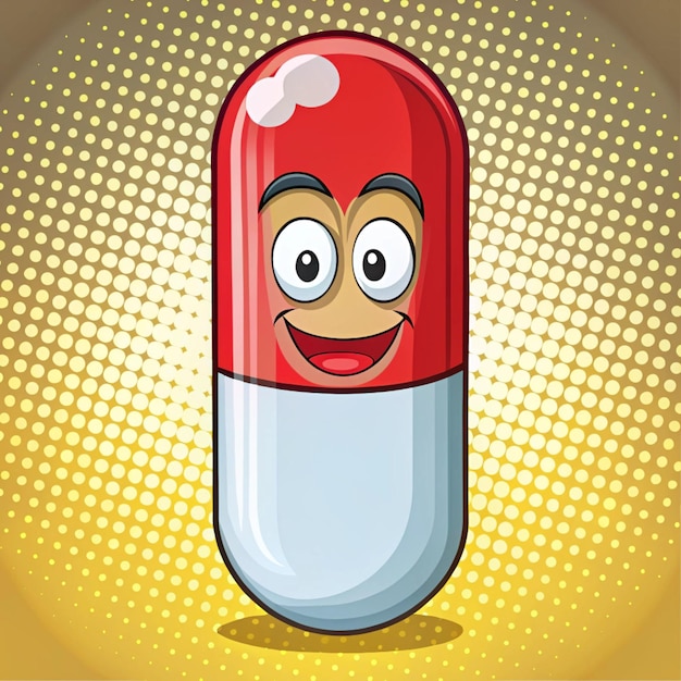 Photo pill cartoon cartoon illustration of a pill