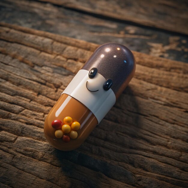 Photo pill cartoon cartoon illustration of a pill