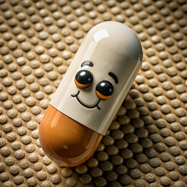 Pill cartoon Cartoon illustration of a pill