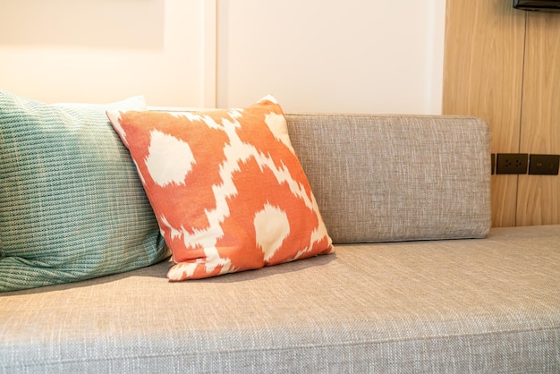 Pillow decoration on sofa in living room