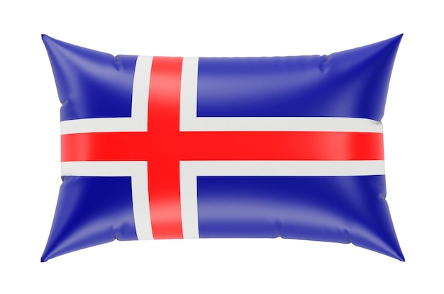 Pillow with Icelandic flag 3D rendering